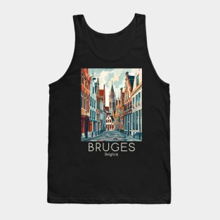 A Vintage Travel Illustration of Bruges - Belgium Tank Top